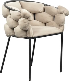 Étkezőszék, szürkésbarna Taupe Velvet szövet/fekete, DOROTA