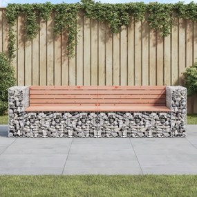 vidaXL tömör duglászfenyő gabion kerti pad 244 x 71 x 65,5 cm