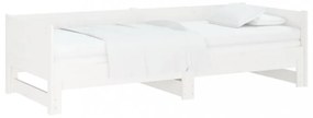 fehér tömör fenyőfa kihúzható kanapéágy 2x(80x200) cm