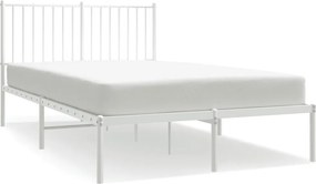 vidaXL fehér fém ágykeret fejtámlával 120x190 cm