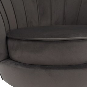 Art-deco stílusú fotel, szürkésbarna Velvet szövet/gold arany króm, NOBLEO