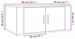betonszürke szerelt fa dohányzóasztal 80 x 50 x 36 cm