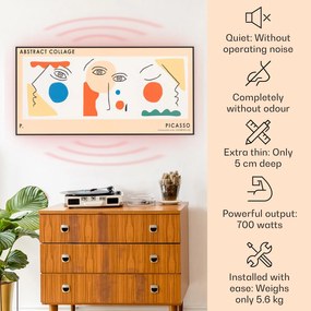 Klarstein Wonderwall Air Art, infravörös smart hősugárzó, 60 x 120 cm, 700 W, fali installáció, applikációval vezérelhető, absztrakt