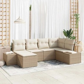 Kerti Kanapé Szett 6 pcs bézs és krémszínű 264 x 154 x 85 cm