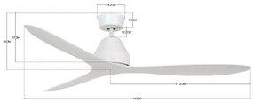 Lucci air 213040 - Mennyezeti ventilátor WHITEHAVEN fehér + távirányító