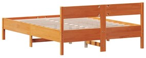 viaszbarna tömör fenyőfa ágy matrac nélkül 120 x 200 cm