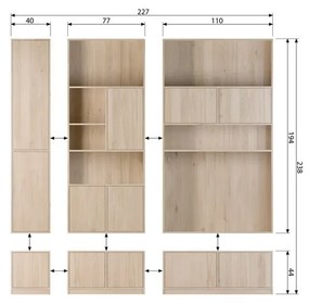 Natúr színű moduláris TV-állvány tölgyfa dekorral 77x44 cm Modulair – vtwonen
