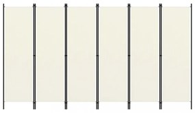 fehér 6 paneles paraván 300 x 180 cm