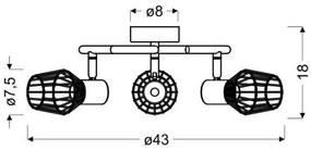 Spotlámpa VIKING 3xE14/40W/230V szürke