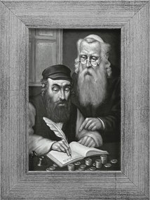 Vászonkép 20x15 Pénzszámláló Zsidó Ezüst Keret