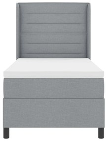 Ágykeret Mattal és LED Fény világosszürke 80x200 cm Szövet