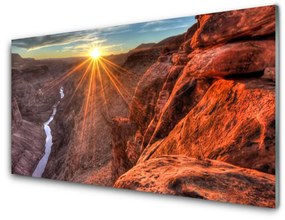 Modern üvegkép Sun Desert Landscape 100x50 cm