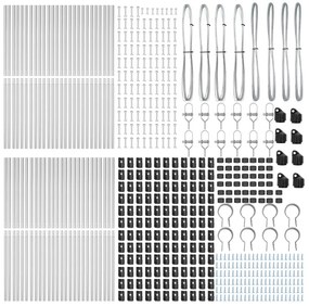 Kerítésoszlopok 52 db Ø32 mm 200 cm Horganyzott Acél