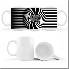 Absztrakt fényképes bögre, fekete-fehér