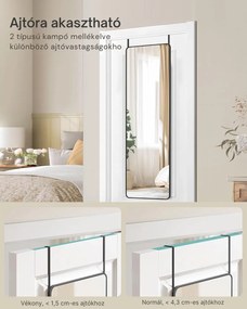 FERRA téglalap alakú tükör, 120x40cm, fekete SongmicsHome
