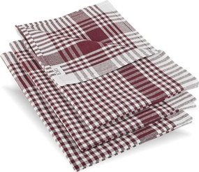 EMI bordó kockás konyharuha szett 3 db