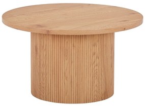 Natúr színű kerek dohányzóasztal nyárfa dekorral ø 80 cm Boavista – House Nordic