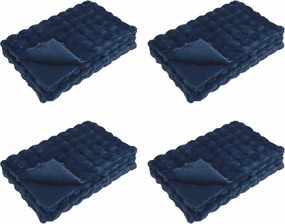 vidaXL Csúszásgátló műszőrme takaró Olite 4 pcs Tengerkék 130 x 150 cm
