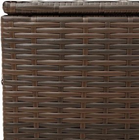 vidaXL barna polyrattan kerti tárolóláda kerekekkel 190 L