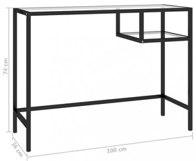 átlátszó üveg számítógépasztal 100 x 36 x 74 cm