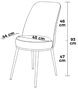 Étkezőszék szett (2 db) Pefa - Antracit, Króm