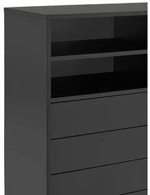 Fekete-antracitszürke magas komód tolóajtóval 120x140 cm Nube – Teulat