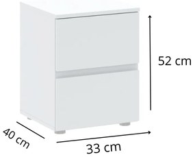 Viana II New M2 Éjjeliszekrény Fehér