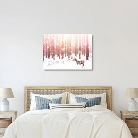 Kép - Zebra egy havas erdőben (üvegen) (70x50 cm)