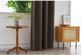 Sötétítő függöny LOOM VELVET 140x250 cm, barna Felfüggesztés: Fém gyűrűk