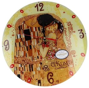 Klimt A Csók üveg falióra 30 cm