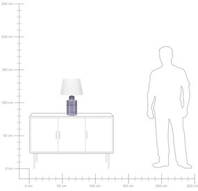Fehér és kék porcelán asztali lámpa 53 cm MARCELIN Beliani