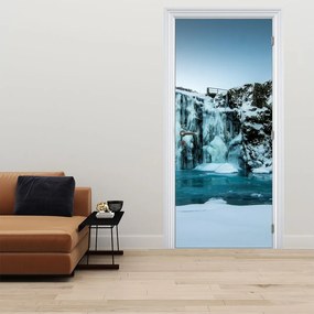 Fotótapéta ajtóra - Fagyott vízesések (95x205cm)