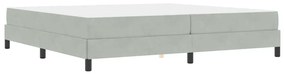 Boxspring ágy matraccal Világosszürke 200 x 200 cm Bársony