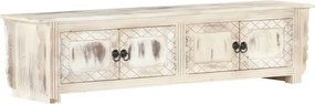 vidaXL fehér tömör mangófa TV-szekrény 140 x 30 x 35 cm