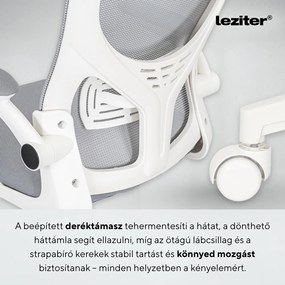 Flexo ergonomikus irodai forgószék deréktámasszal fehér