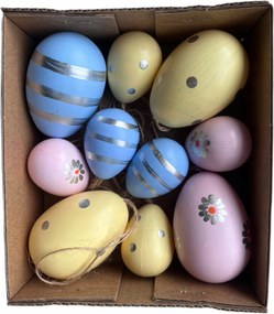 Húsvéti díszek Húsvéti tojások 10 db medálok műanyag tojások