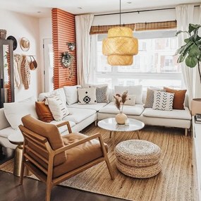 Immax 08268L - Csillár zsinóron HILO 1xE27/40W/230V átm. 47 cm bambusz