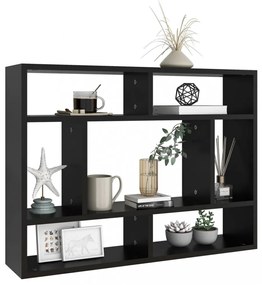 fekete szerelt fa fali polc 75 x 16 x 55 cm