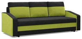 Hewlet kanapéágy, szövet anyag, hab töltet, fekete - zöld