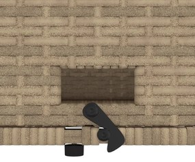 2 személyes bézs polyrattan/akácfa kerti kanapé párnával