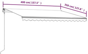 sárga és fehér automata napellenző 400 x 350 cm