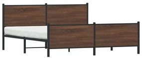 barna tölgy színű fém ágykeret matrac nélkül 180 x 200 cm