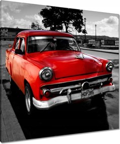 Vászonkép 80x80 Kubai piros autó