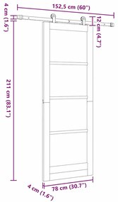 Csúszó Ajtó ORKDAL Fehér 78 x 211 cm Fa és fém