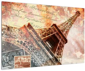 Kép - Eiffel-torony vintage stílusban (90x60 cm)