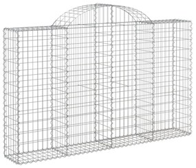 vidaXL 12 db íves horganyzott vas gabion kosár 200x30x120/140 cm