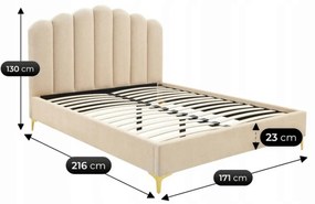 Bézs Bársony Franciaágy 160x200 GEMINI