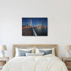 Kép - Alkonyat Rotterdamban, Hollandia (üvegen) (70x50 cm)