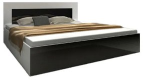 KAYLA II ágy 160x200 cm, fehér/magasfényű lila