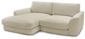 Bézs buklé sarokkanapé (bal oldali-heverő résszel) Leonore – Bobochic Paris